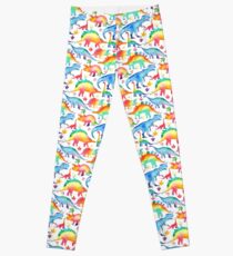 Rainbow Watercolour Dinosaurs Leggings
