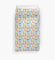 Rainbow Watercolour Dinosaurs Duvet Cover