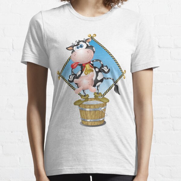 Happy Cow on a Bucket of Milk Essential T-Shirt