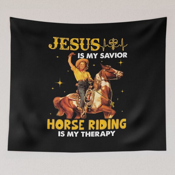 Item preview, Jesus Is My Savior Horse Riding Is My THERAPY Lady designed and sold by Franciscounique.