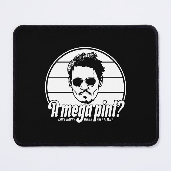 Item preview, A mega pint? Isn't happy hour anytime? Johnny Depp! designed and sold by ActiveNerd.