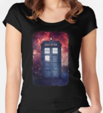 Police Blue Box Tee The Doctor T-Shirt Women's Fitted Scoop T-Shirt