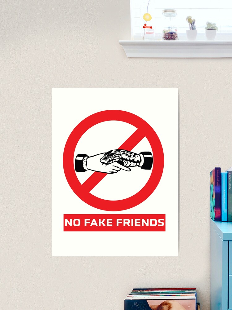 NO MORE FAKE FRIENDS STOP SIGN CLASSIC STICKER GIFT TO REMIND