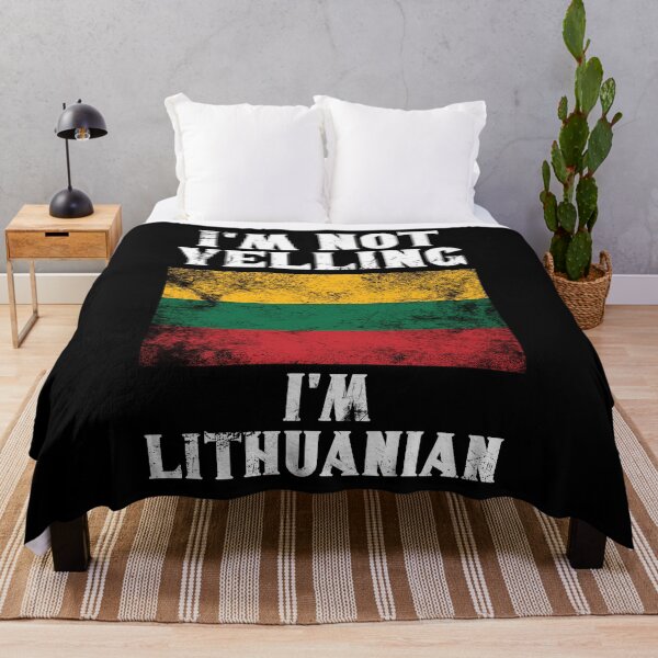 Item preview, Funny Lithuanian Gift: I'm Not Yelling, I'm Lithuanian - Retro Lithuania Flag - Lithuania Pride designed and sold by Adexyl.