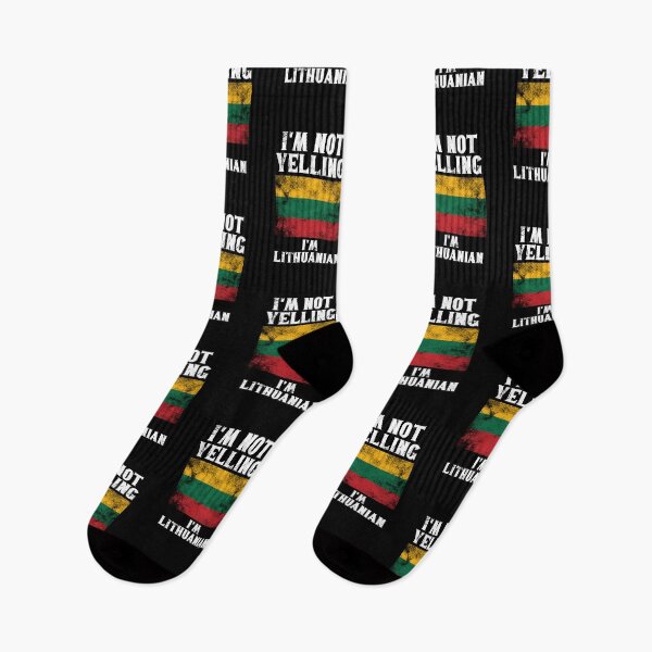 Item preview, Funny Lithuanian Gift: I'm Not Yelling, I'm Lithuanian - Retro Lithuania Flag - Lithuania Pride designed and sold by Adexyl.