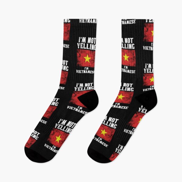 Item preview, Funny Vietnamese Gift: I'm Not Yelling, I'm Vietnamese - Retro Vietnam Flag - Vietnam Pride designed and sold by Adexyl.
