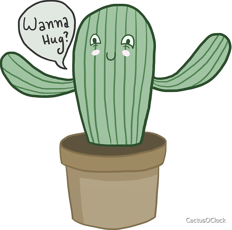 Wanna Hug Cute Cactus Drawing By Gs Corner Redbubble