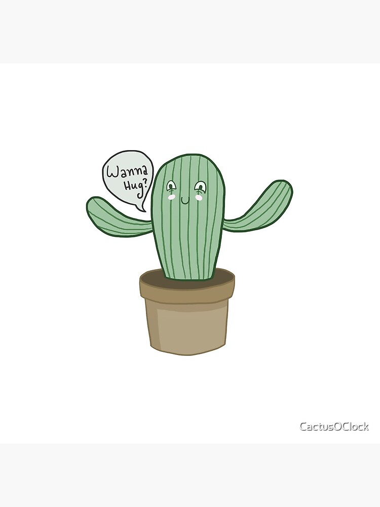 Wanna Hug Cute Cactus Drawing Tote Bag By Gs Corner Redbubble