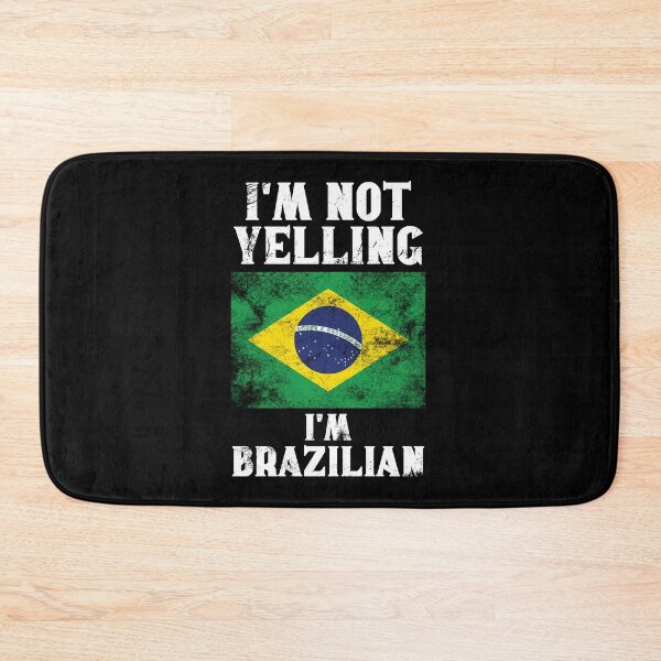 Item preview, Funny Brazilian Gift: I'm Not Yelling, I'm Brazilian - Retro Brazil Flag - Brazil Pride designed and sold by Adexyl.