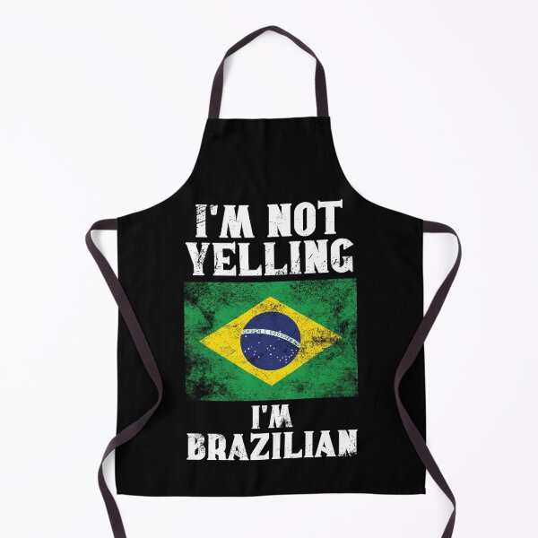 Item preview, Funny Brazilian Gift: I'm Not Yelling, I'm Brazilian - Retro Brazil Flag - Brazil Pride designed and sold by Adexyl.