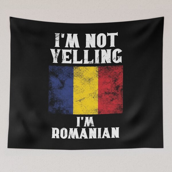 Item preview, Funny Romanian Gift: I'm Not Yelling, I'm Romanian - Retro Romania Flag - Romania Pride designed and sold by Adexyl.
