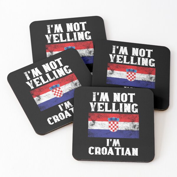 Item preview, Funny Croatian Gift: I'm Not Yelling, I'm Croatian - Retro Croatia Flag - Croatia Pride designed and sold by Adexyl.