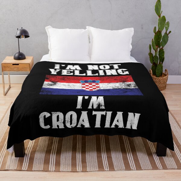 Item preview, Funny Croatian Gift: I'm Not Yelling, I'm Croatian - Retro Croatia Flag - Croatia Pride designed and sold by Adexyl.