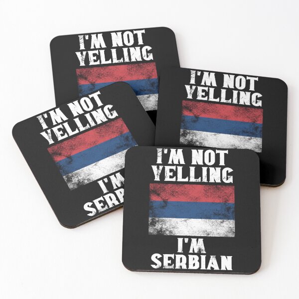 Item preview, Funny Serbian Gift: I'm Not Yelling, I'm Serbian - Retro Serbia Flag - Serbia Pride designed and sold by Adexyl.
