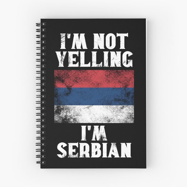 Item preview, Funny Serbian Gift: I'm Not Yelling, I'm Serbian - Retro Serbia Flag - Serbia Pride designed and sold by Adexyl.