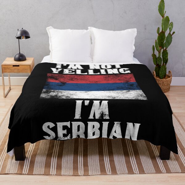 Item preview, Funny Serbian Gift: I'm Not Yelling, I'm Serbian - Retro Serbia Flag - Serbia Pride designed and sold by Adexyl.