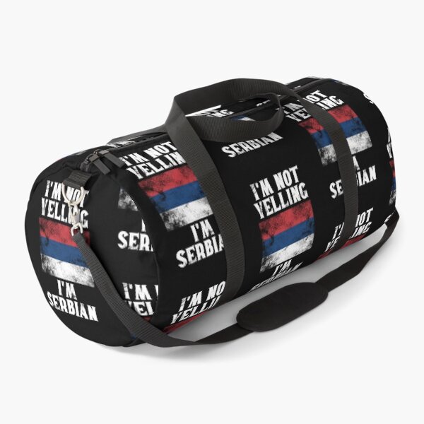 Item preview, Funny Serbian Gift: I'm Not Yelling, I'm Serbian - Retro Serbia Flag - Serbia Pride designed and sold by Adexyl.