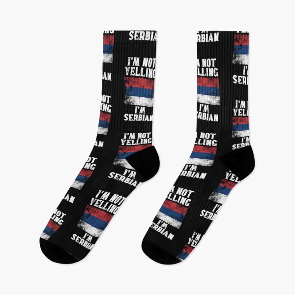 Item preview, Funny Serbian Gift: I'm Not Yelling, I'm Serbian - Retro Serbia Flag - Serbia Pride designed and sold by Adexyl.