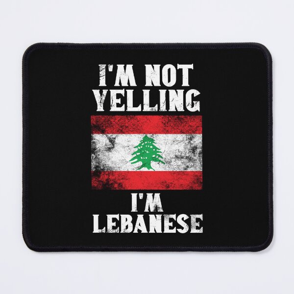 Item preview, Funny Lebanese Gift: I'm Not Yelling, I'm Lebanese - Retro Lebanon Flag - Lebanon Pride designed and sold by Adexyl.