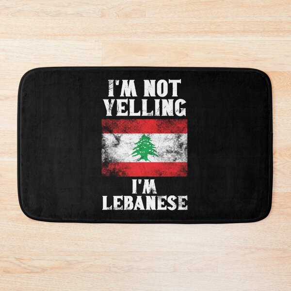 Aperçu de l'œuvre Cadeau libanais amusant : je ne crie pas, je suis libanais - Drapeau rétro du Liban - Fierté du Liban créée et vendue par Adexyl.