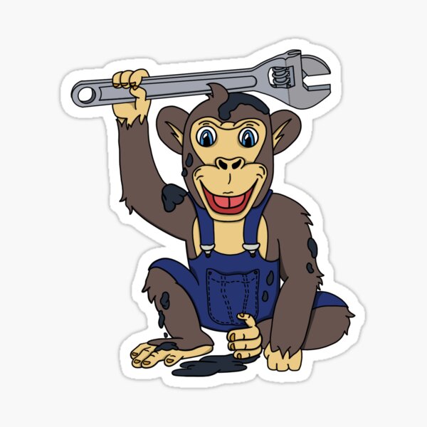 "Grease Monkey" Sticker by mattlillis13 Redbubble