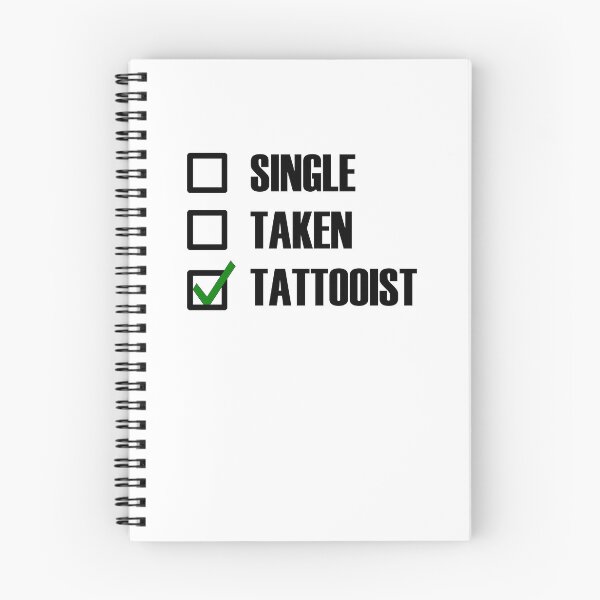 Item preview, Funny Essentials: Single Taken Tattooist Green tick check box - Sleek white typography black outline design designed and sold by Deegital18.