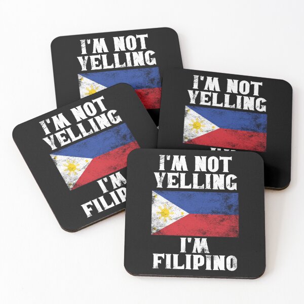 Item preview, Funny Filipino Gift: I'm Not Yelling, I'm Filipino - Retro Philippines Flag - Philippines Pride designed and sold by Adexyl.