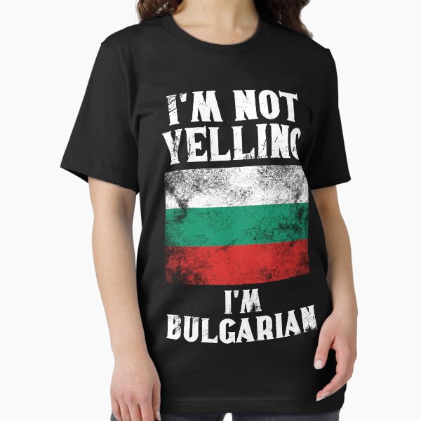 Item preview, Funny Bulgarian Gift: I'm Not Yelling, I'm Bulgarian - Retro Bulgaria Flag - Bulgaria Pride designed and sold by Adexyl.