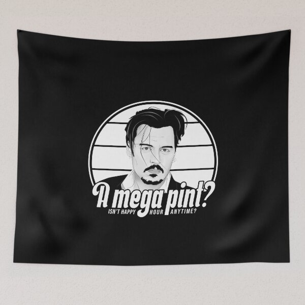 Item preview, A mega pint? Isn't happy hour anytime? Depp! designed and sold by ActiveNerd.