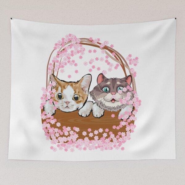 Item preview, Cute Cats In A Basket With Sakura designed and sold by Shirtey.