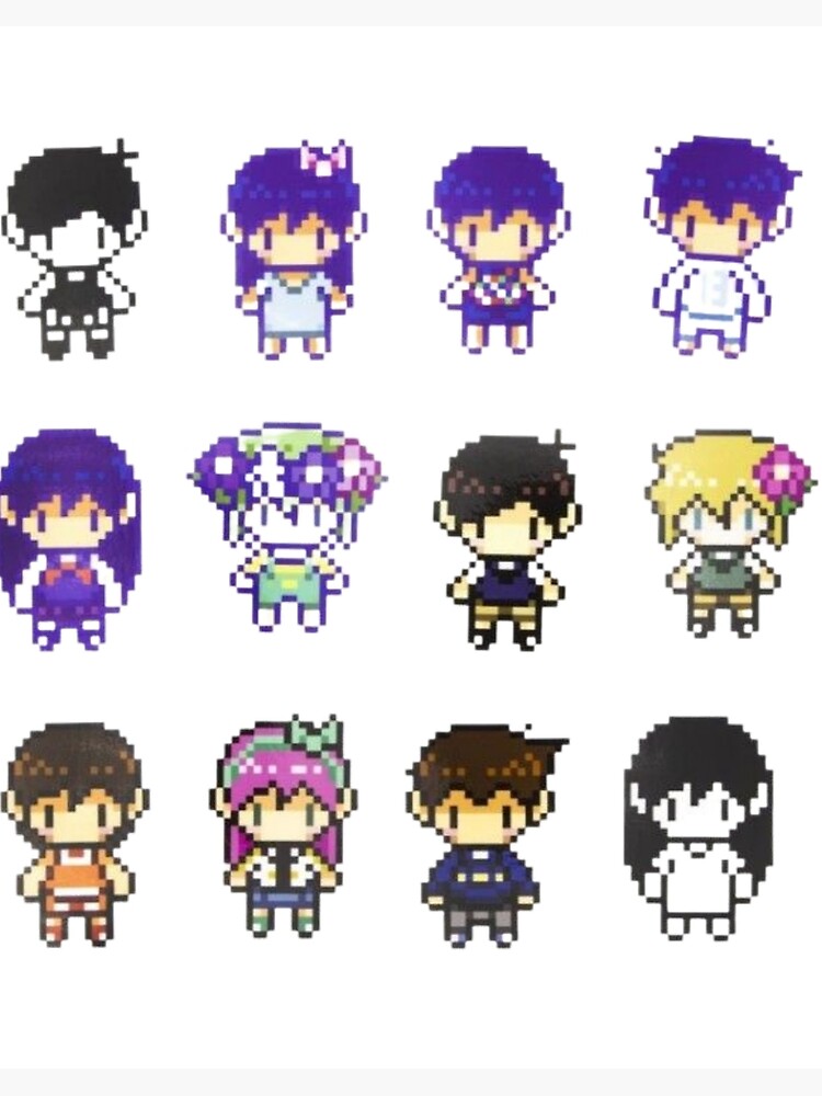 Omori RPG Game Sunny and Basil Perler Keychain or Magnet or Pin or Sprite