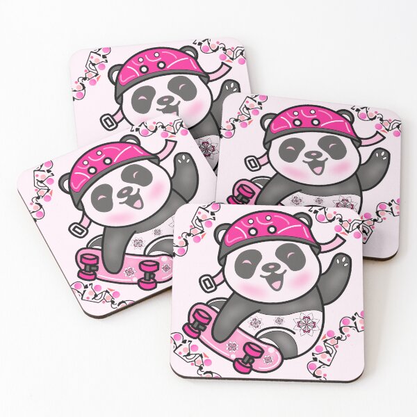 Item preview, Happy Pink Panda on Surfskate designed and sold by MyMemoriesArts.