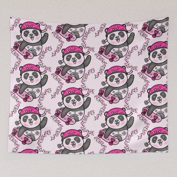 Item preview, Happy Pink Panda on Surfskate designed and sold by MyMemoriesArts.