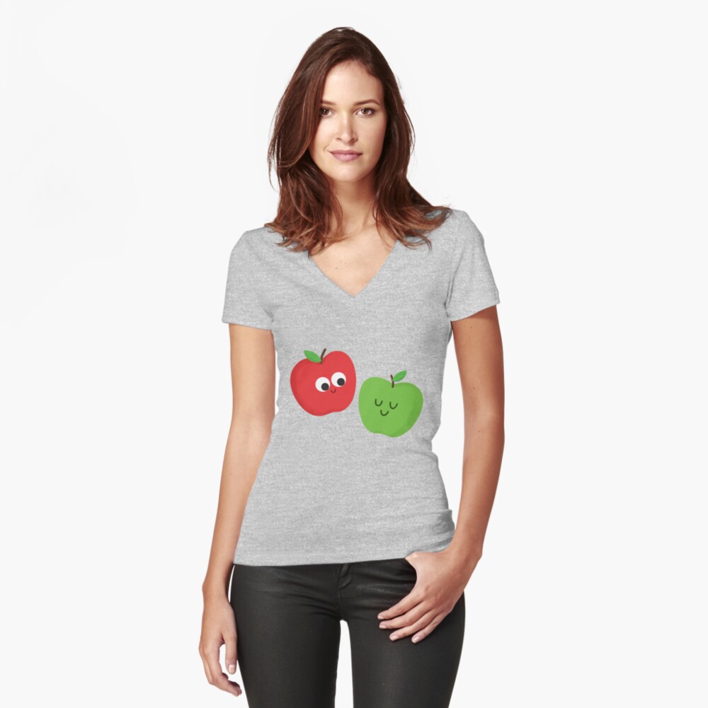 Item preview, Fitted V-Neck T-Shirt designed and sold by cartoonbeing.