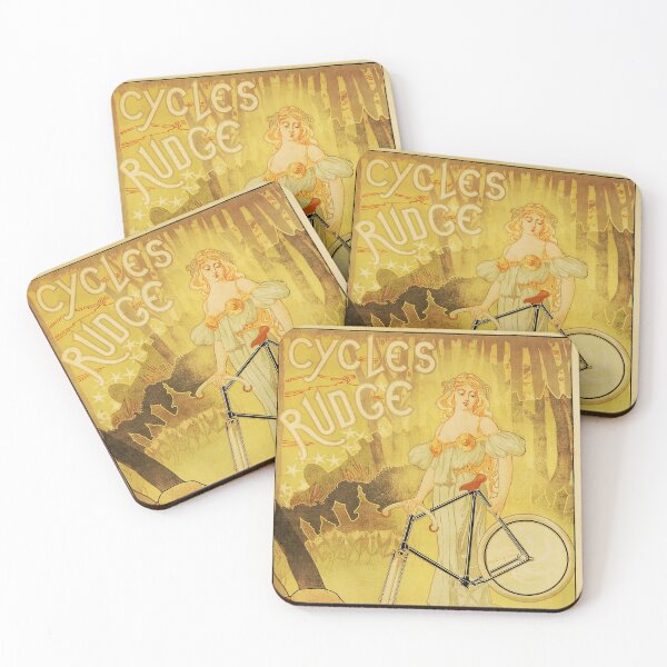 Item preview, CYCLES RUDGE French Art Nouveau Paris c1900 Vintage Bicycle Poster Advertisement designed and sold by retroposters.