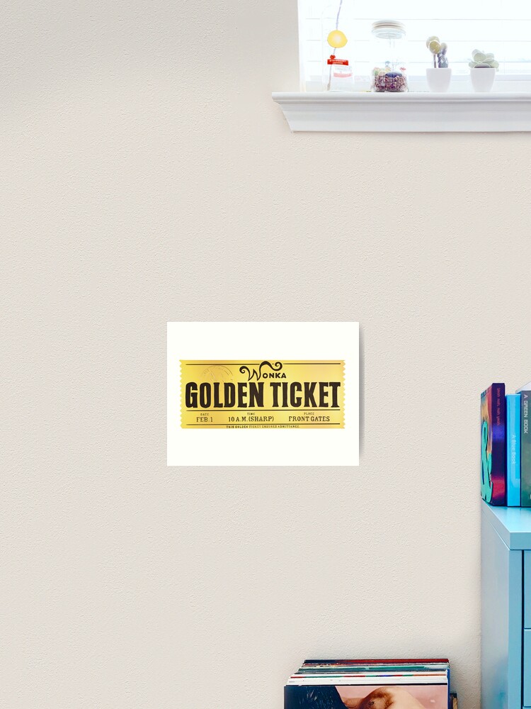 Willy Wonka Golden Ticket  Art Print for Sale by terezawin