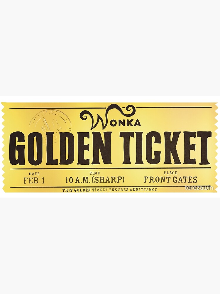 Willy Wonka Golden Ticket  Greeting Card for Sale by terezawin