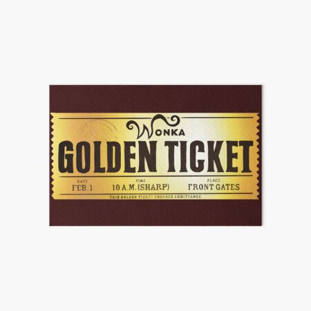 Willy Wonka Golden Ticket  Art Print for Sale by terezawin