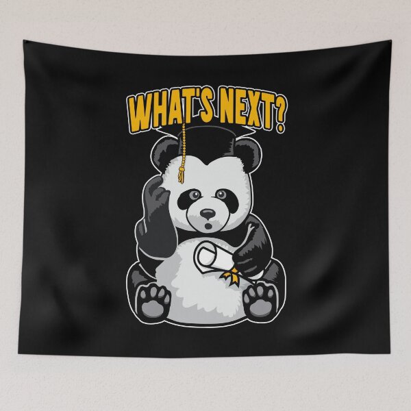 Item preview, What's Next Senior Graduation Funny Confused Panda Graduate designed and sold by GrandeDuc.