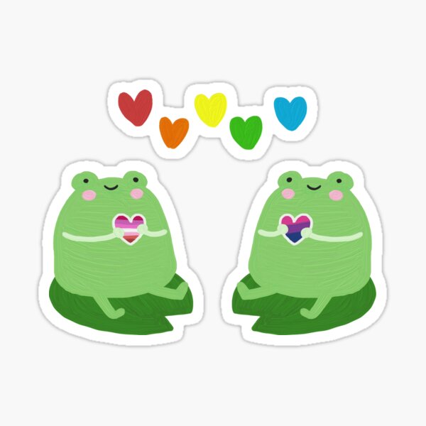 "Lesbian And Bi Frogs Hearts" Sticker By Solarwind559 | Redbubble