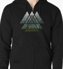 Heilige Geometrie-Dreiecke - Misty Forest Kapuzenjacke
