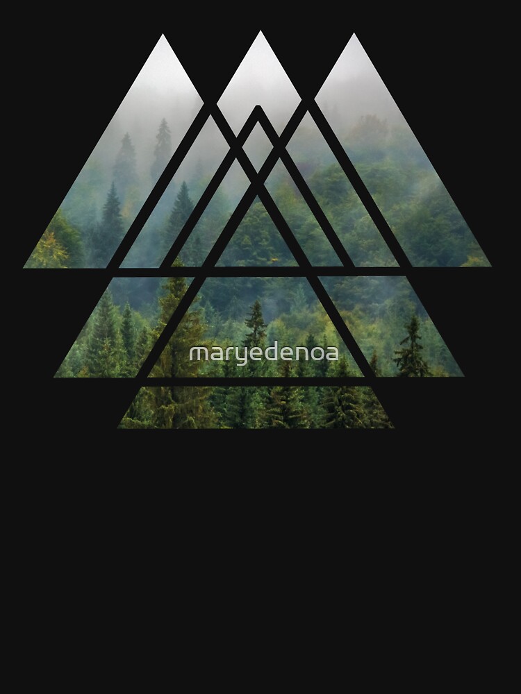 Sacred Geometry Triangles - Misty Forest by maryedenoa