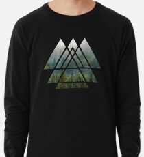 Sacred Geometry Triangles - Misty Forest Lightweight Sweatshirt