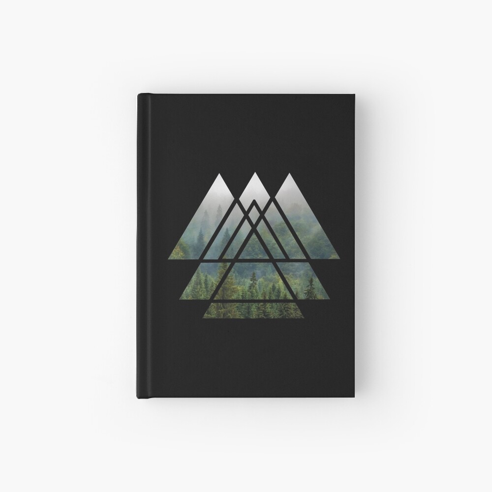 Sacred Geometry Triangles - Misty Forest Hardcover Journal
