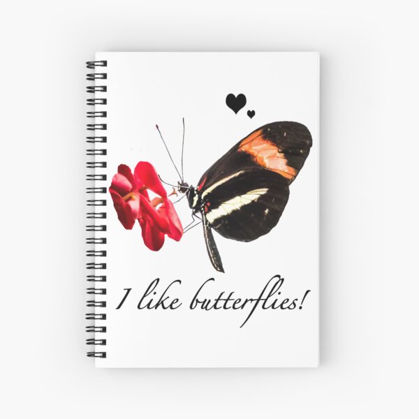 Gift Idea Butterfly Photo "I like butterflies!" Spiral Notebook