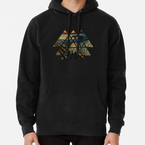 Sacred Geometry Triangles - The Scream - Edvard Munch Pullover Hoodie