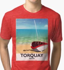 Torquay Devon vintage seaside travel poster Tri-blend T-Shirt