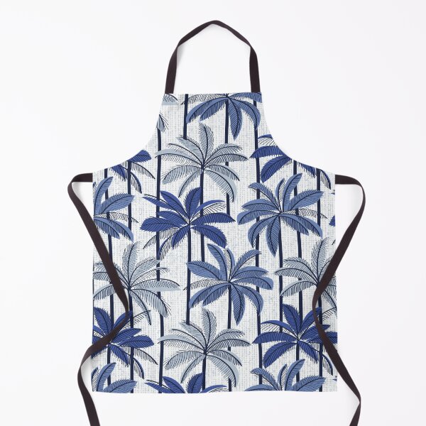 Item preview, Retro Palm Springs vibes // white background highball indigo electric and pastel blue palm trees oxford navy blue line contour designed and sold by SelmaCardoso.