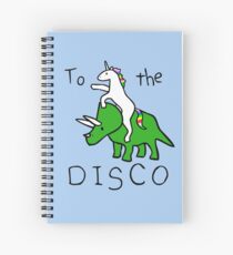 To The Disco (Unicorn Riding Triceratops) Spiral Notebook