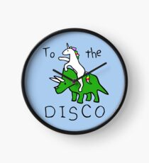 To The Disco (Unicorn Riding Triceratops) Clock